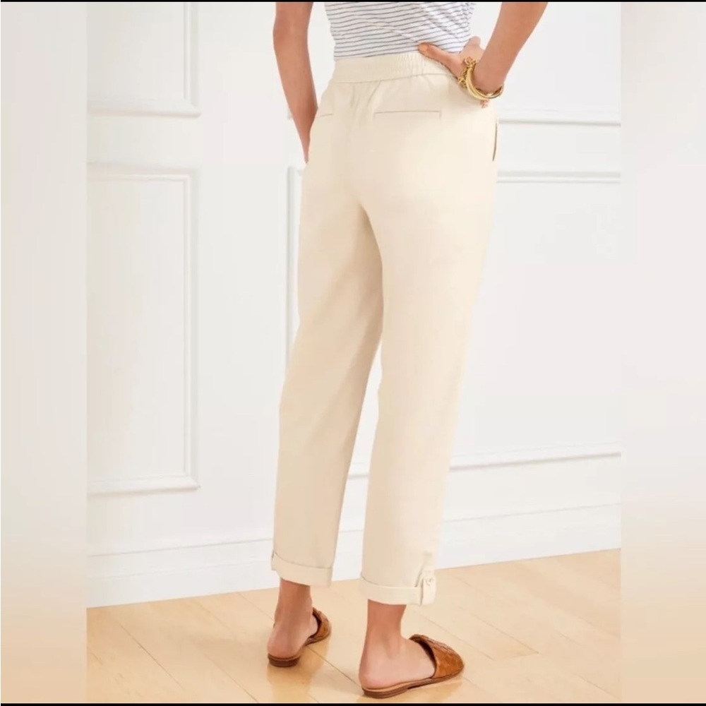 Talbots Easy Slim Leg Tab Ankle Pant - Ivory Size XSmall - Picture 2 of 7